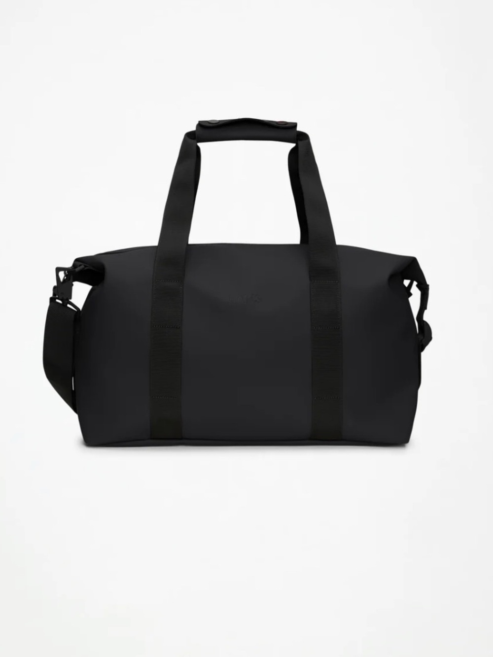 Rains Matte Black Weekend Bag